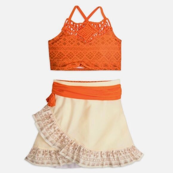 Moana 3 PC Deluxe Swimsuit Girl Size 5/6 Disney Store NWT 2022 Style - Picture 6 of 9